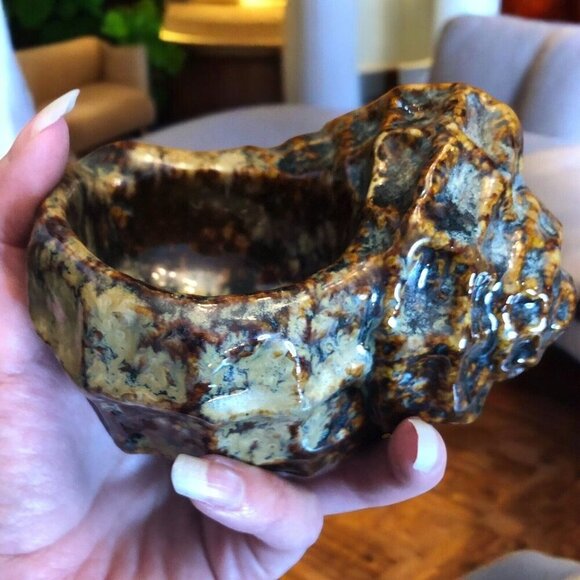 Ceramic Glazed Conch Seashell Planter Ashtray - Picture 4 of 8